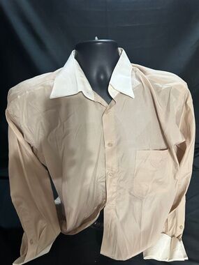 Classic Two-Tone Button-Up Shirt -Karl Knox-size 16 1/2x34/35-#565